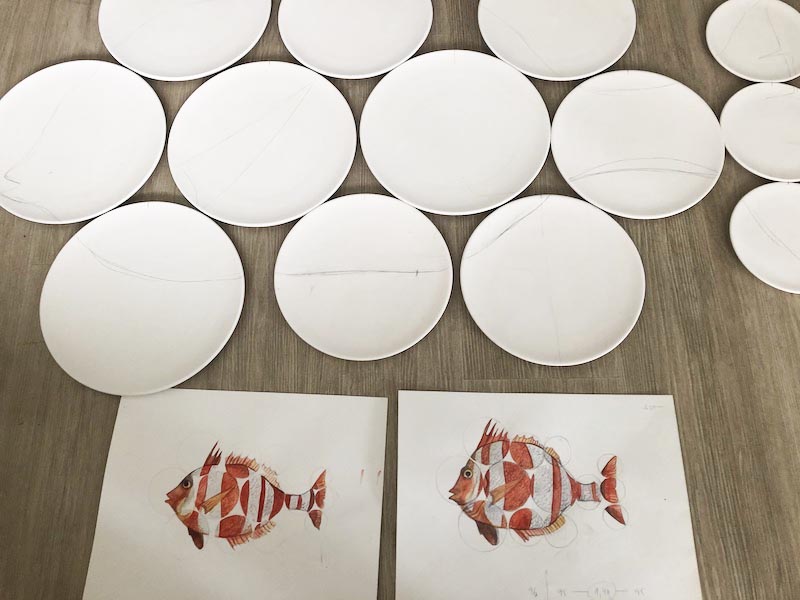 Proyectos finales de Pintura a mano sobre cerámica (Nuria Blanco)