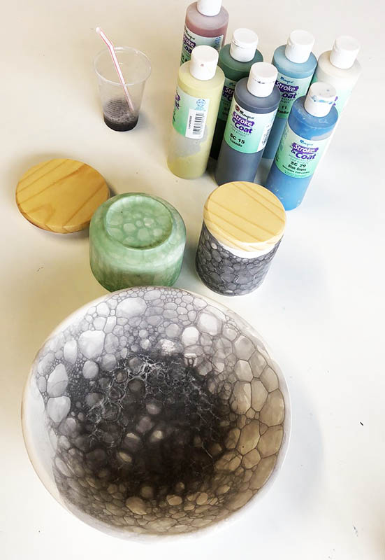 materiales bubble glaze, decorando cerámica con esmaltes de burbujas